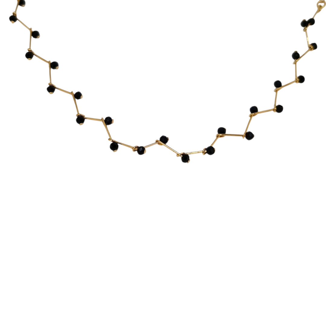 Collar Venecia Chocker Negro Oro