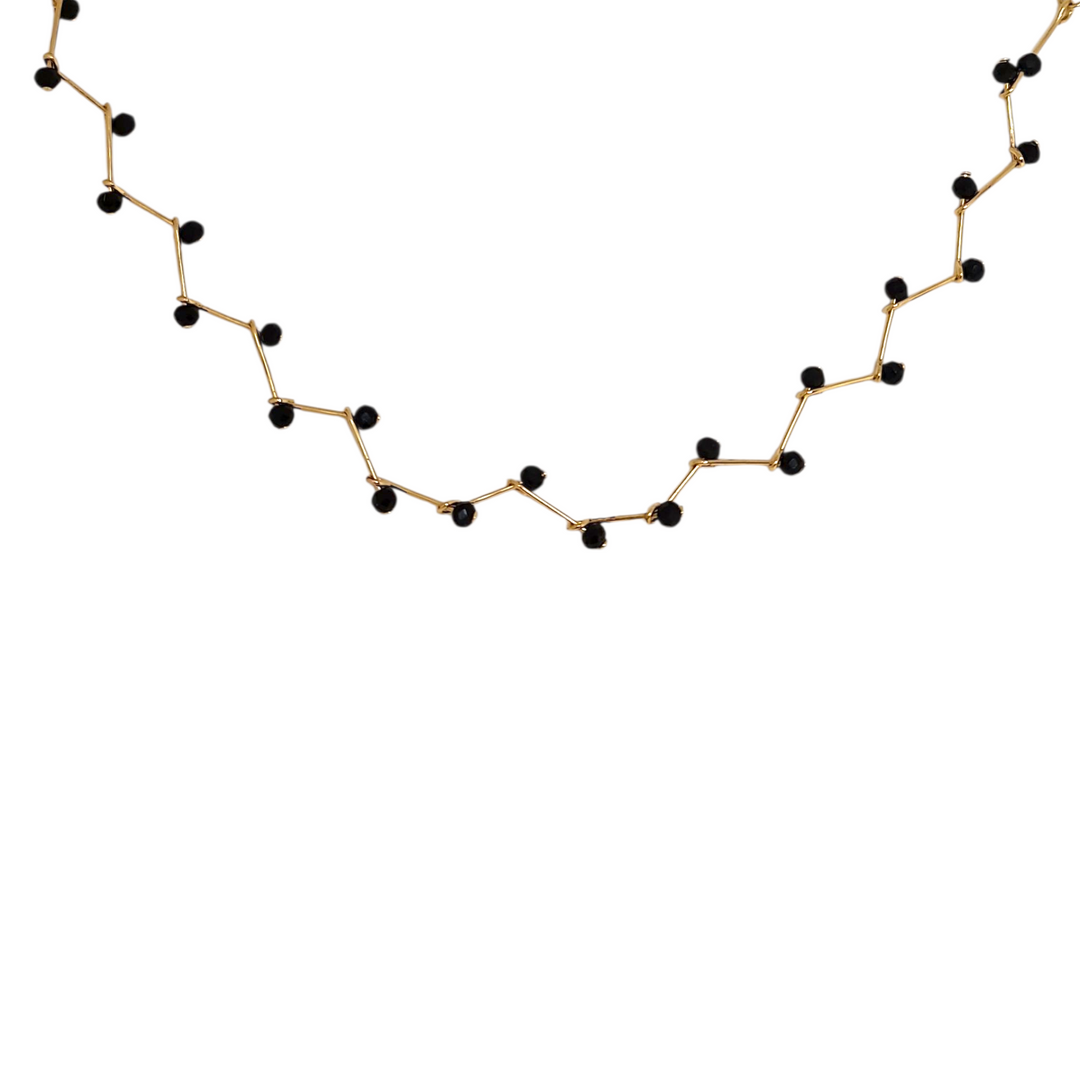 Collar Venecia Chocker Negro Oro
