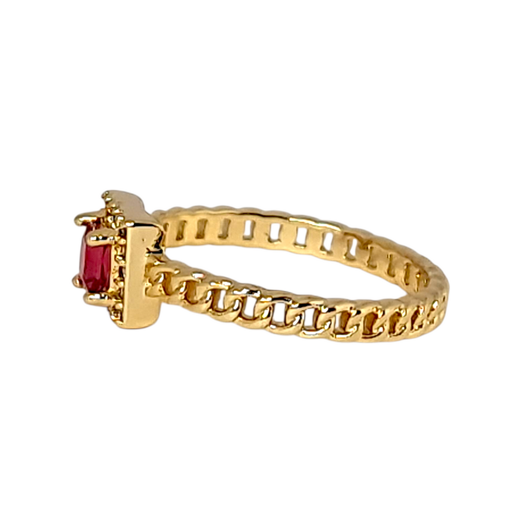 Anillo Sofía Rubí Oro