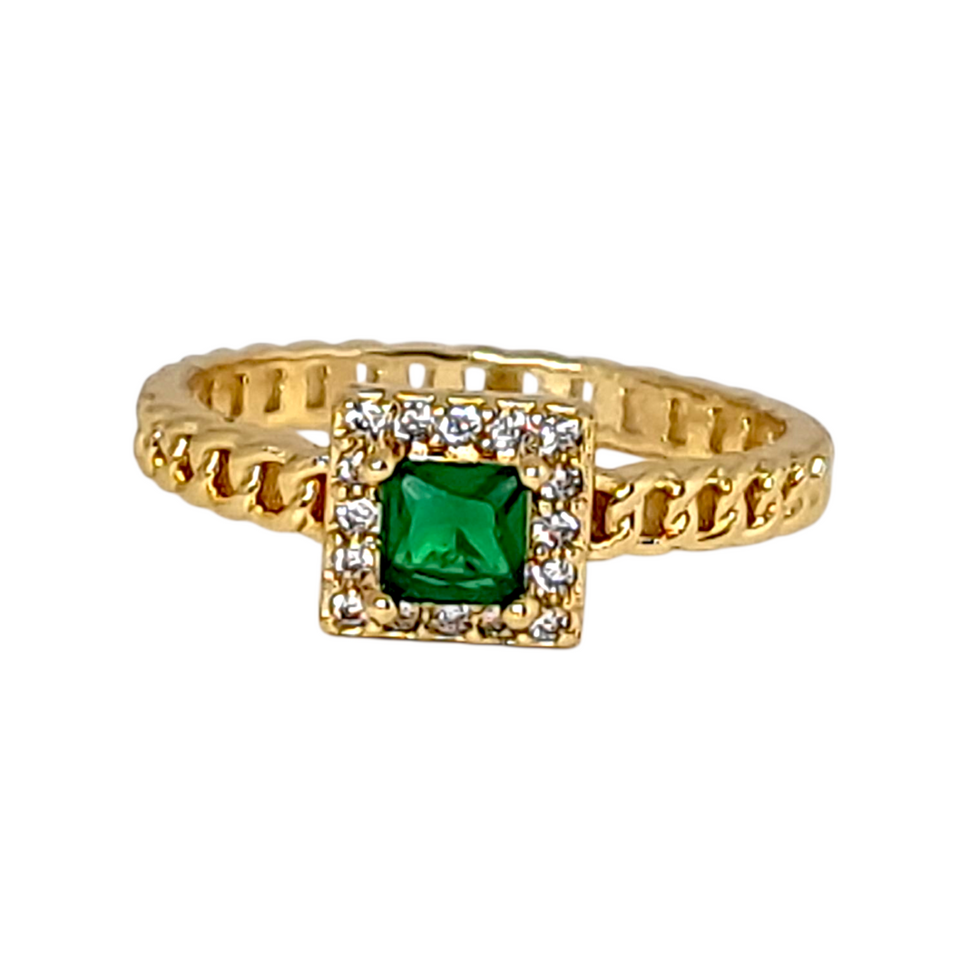 Anillo Sofía Esmeralda Oro