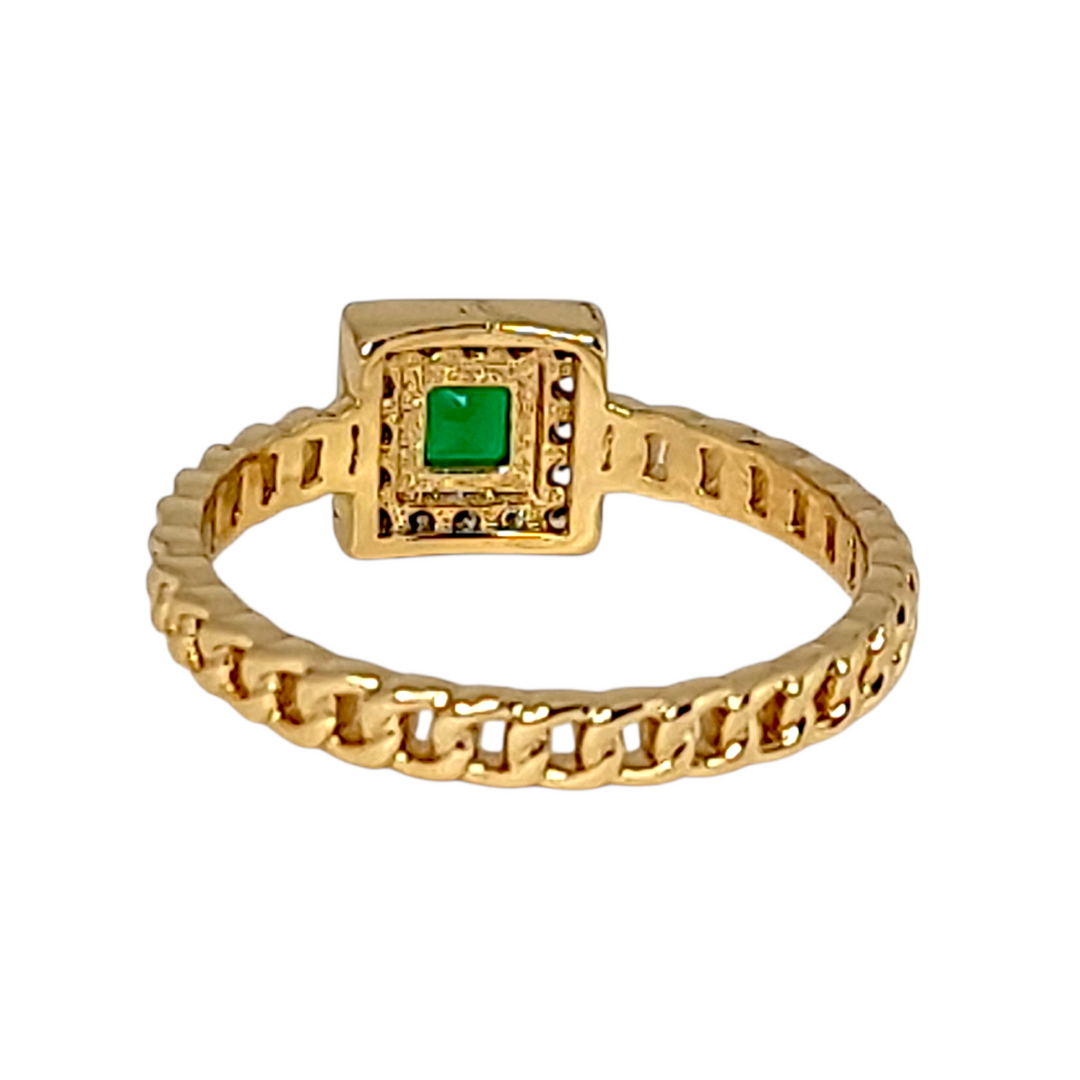 Anillo Sofía Esmeralda Oro