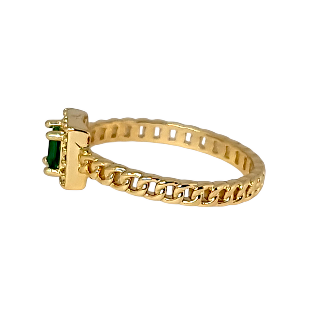 Anillo Sofía Esmeralda Oro