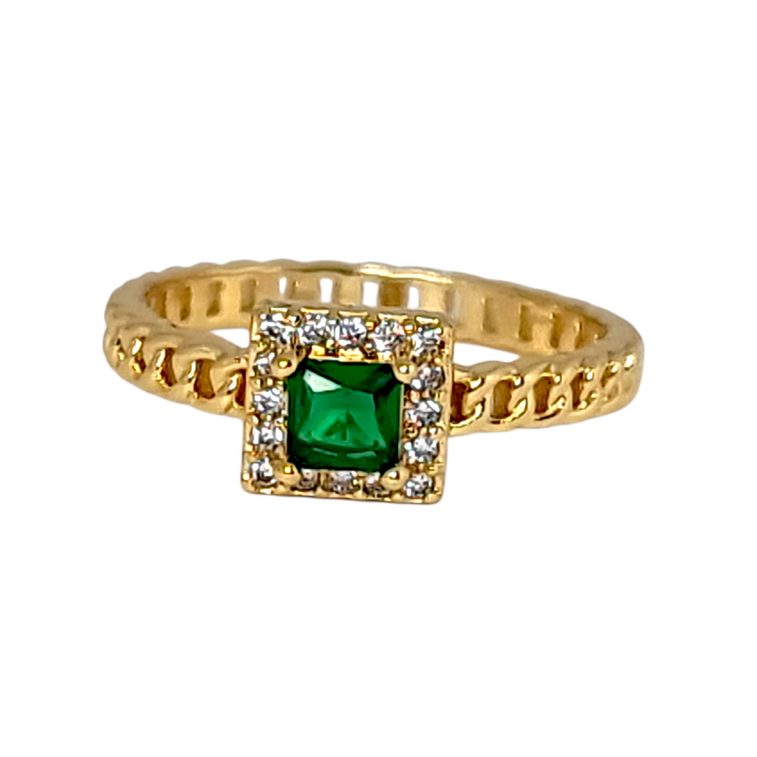 Anillo Sofía Esmeralda Oro