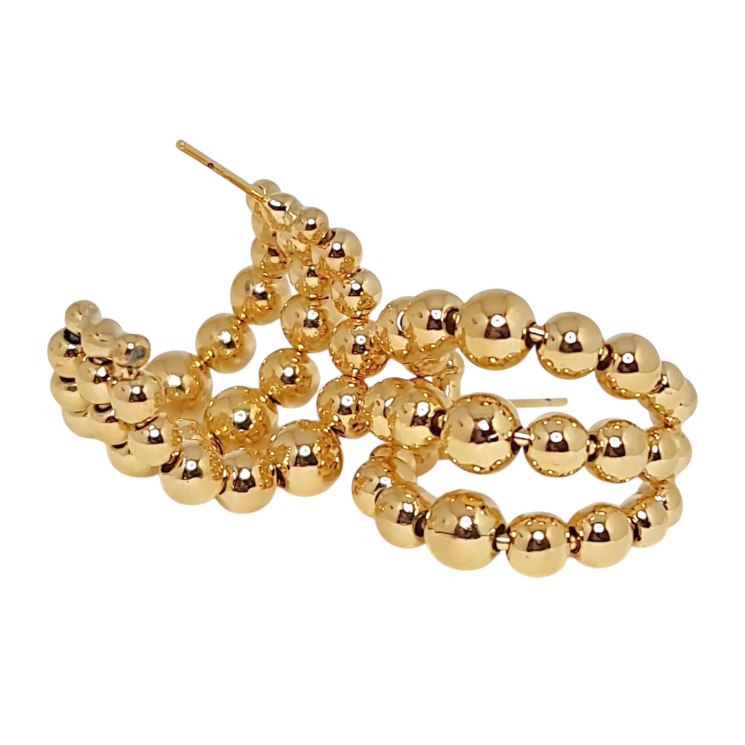 Argolla Triple Pelotitas Oro