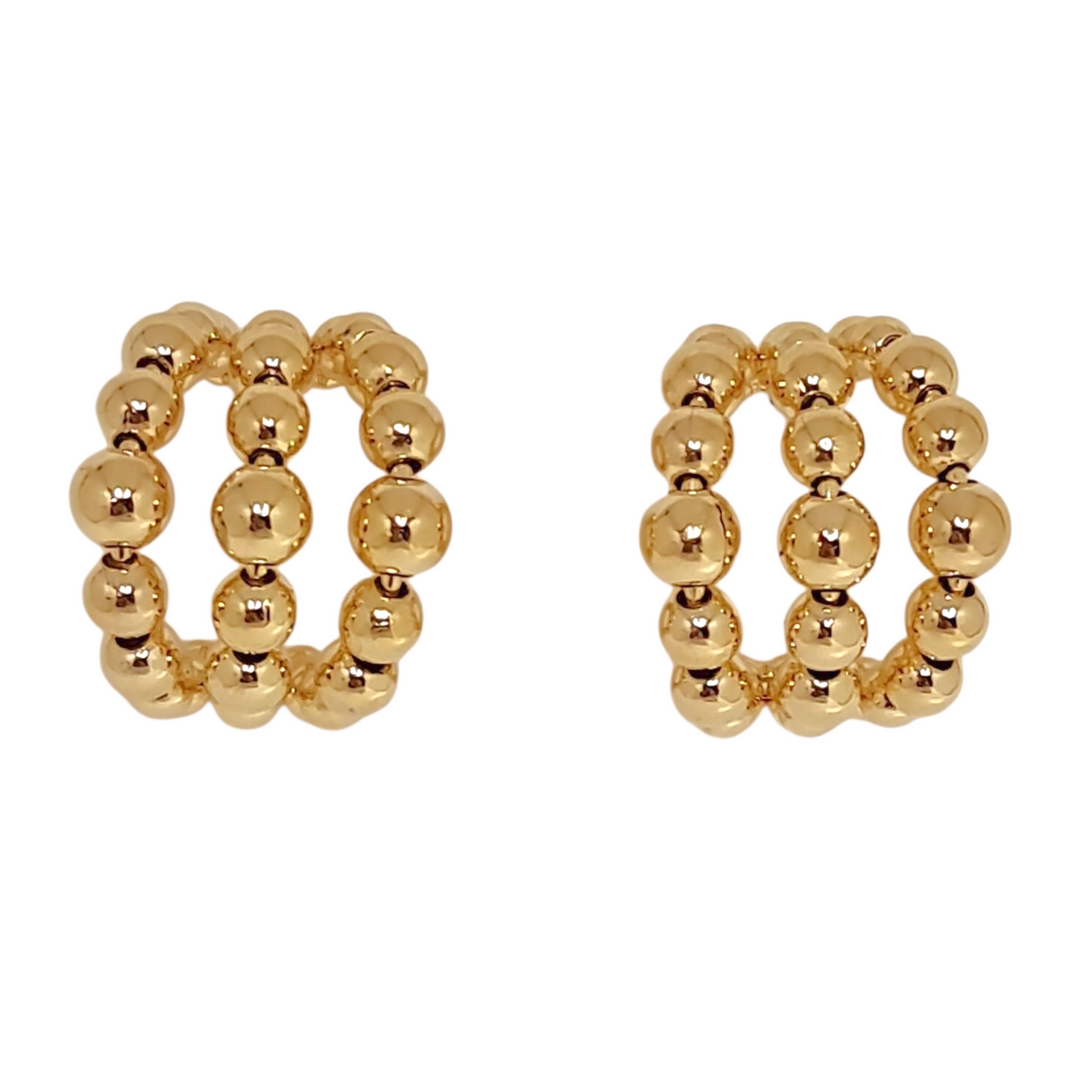 Argolla Triple Pelotitas Oro