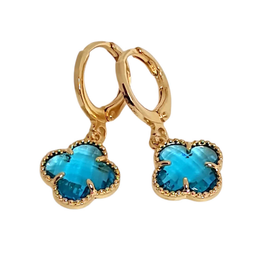 Aros Trébol Blue Oro