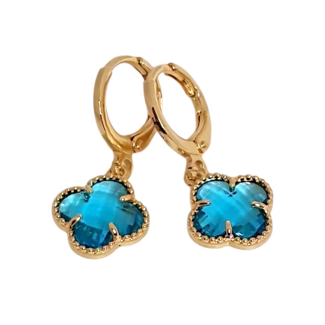 Aros Trébol Blue Oro