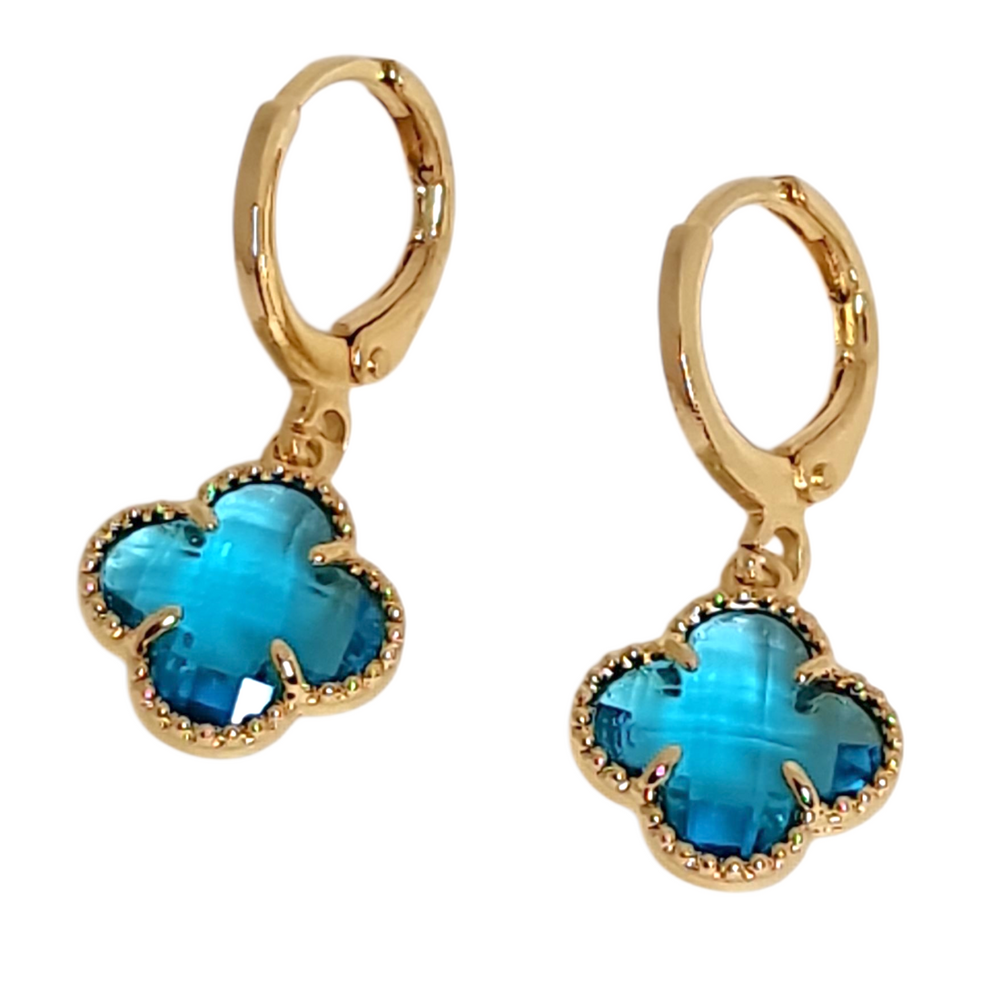 Aros Trébol Blue Oro