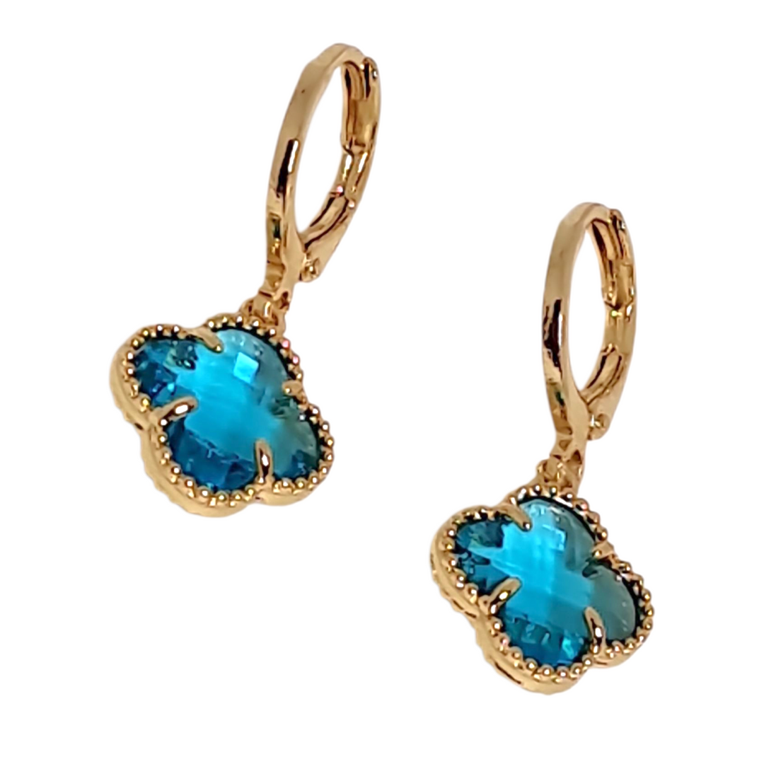 Aros Trébol Blue Oro
