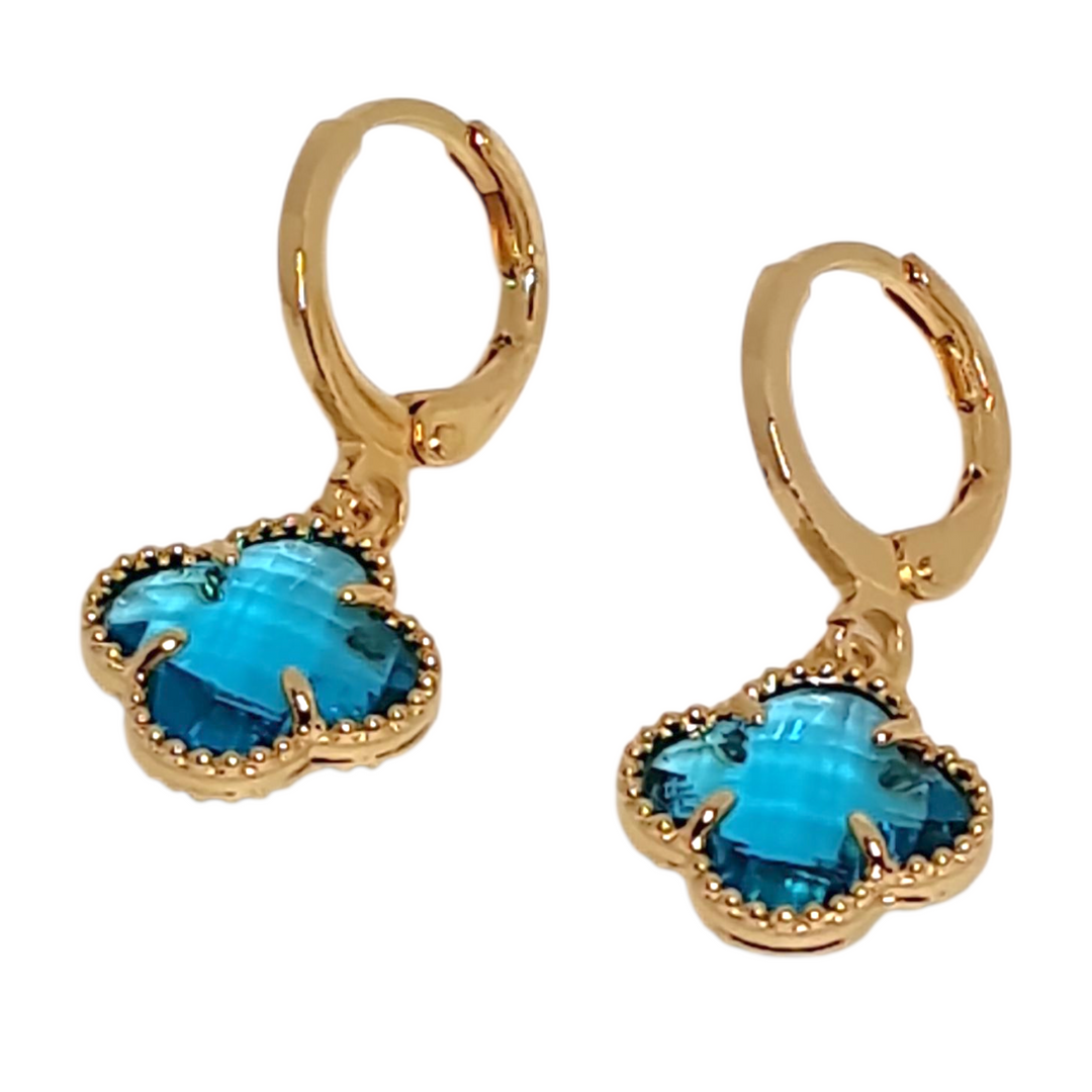 Aros Trébol Blue Oro