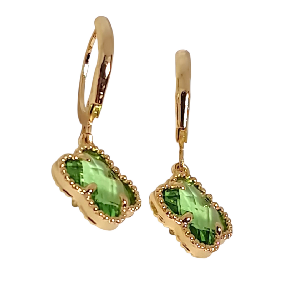 Aros Trébol Pistacho Oro