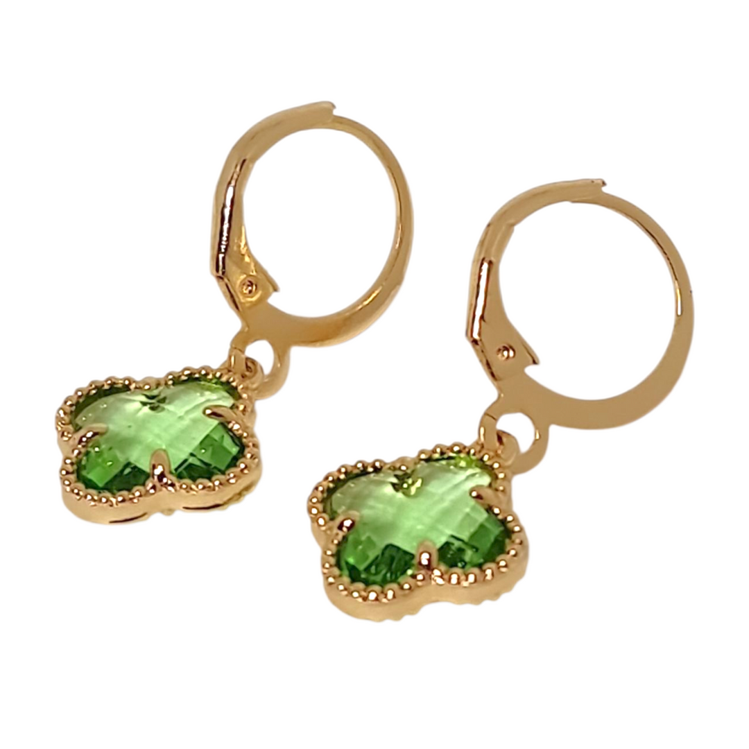 Aros Trébol Pistacho Oro