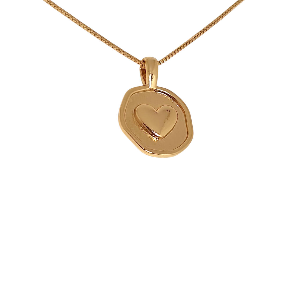 Collar Corazón Medalla Oro
