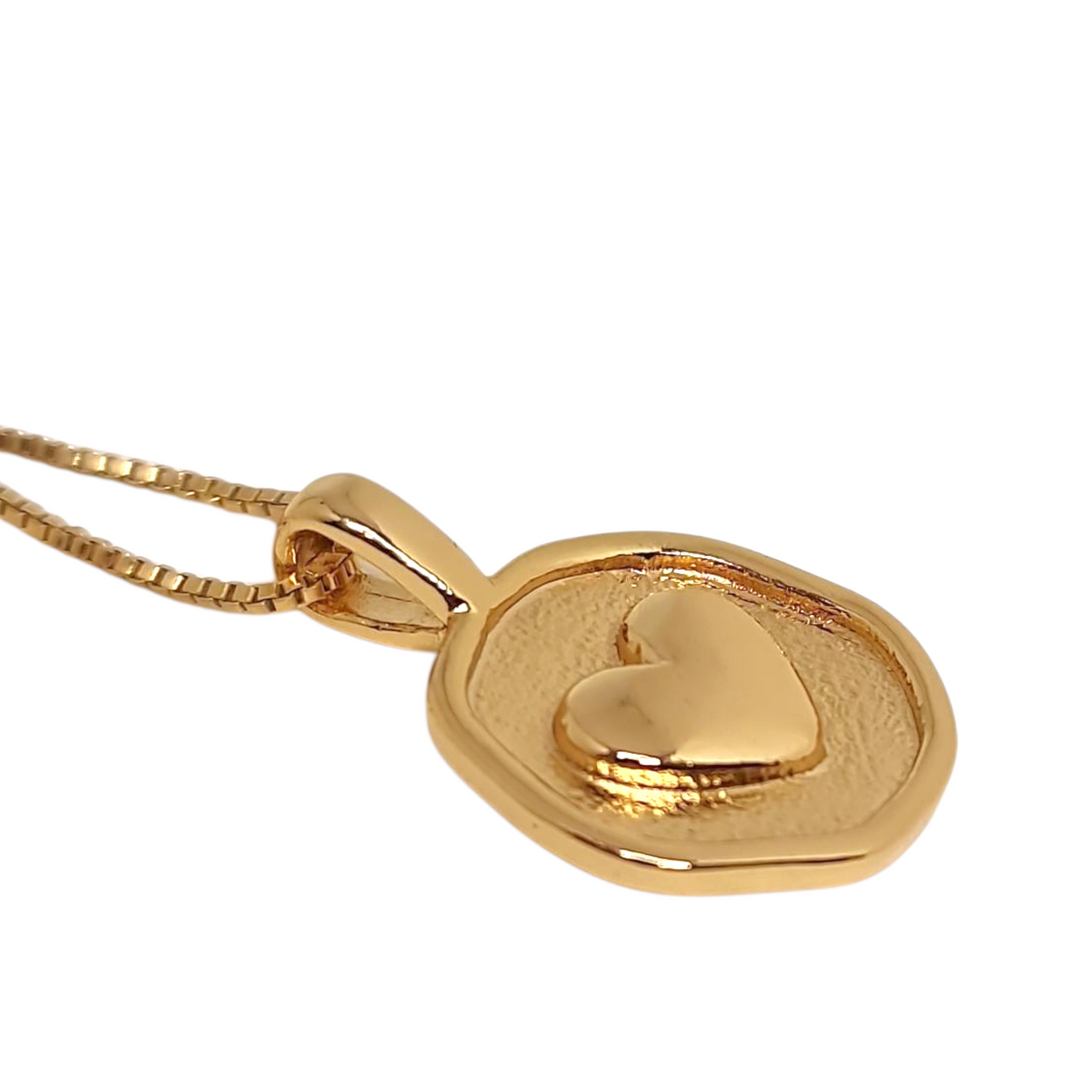 Collar Corazón Medalla Oro