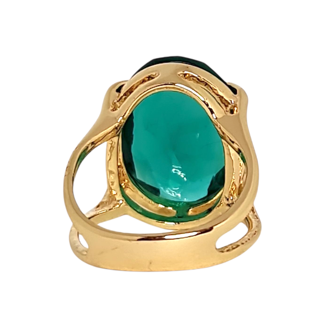 Anillo Mónica Esmeralda Oro