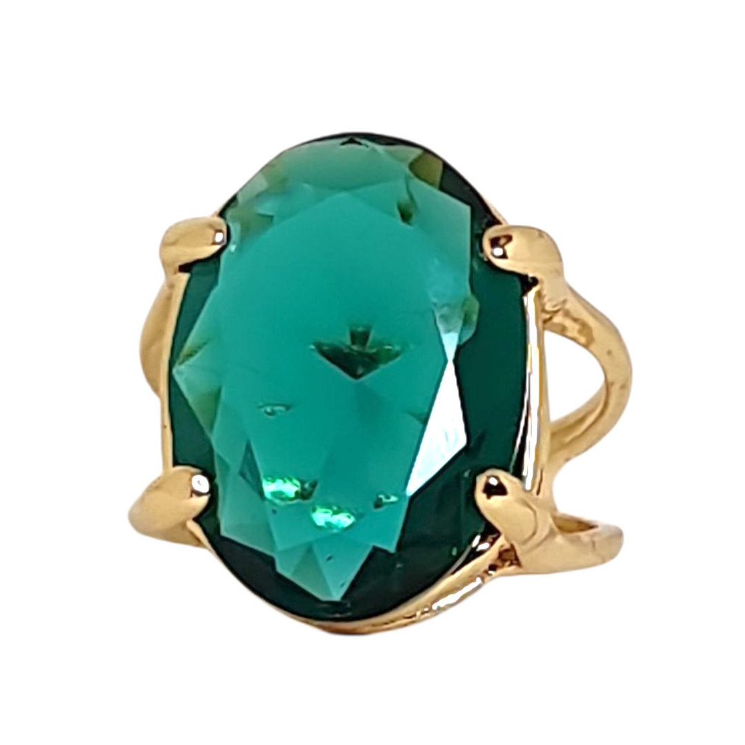 Anillo Mónica Esmeralda Oro