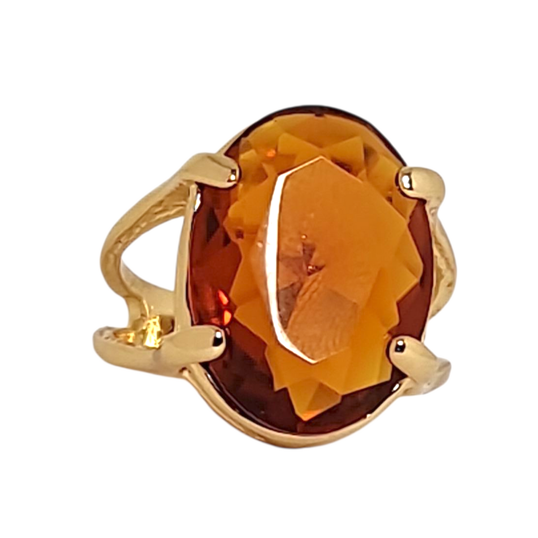 Anillo Mónica Citrino Oro