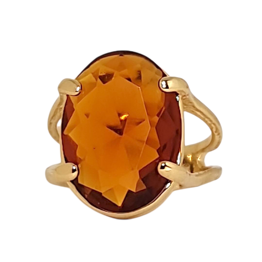 Anillo Mónica Citrino Oro