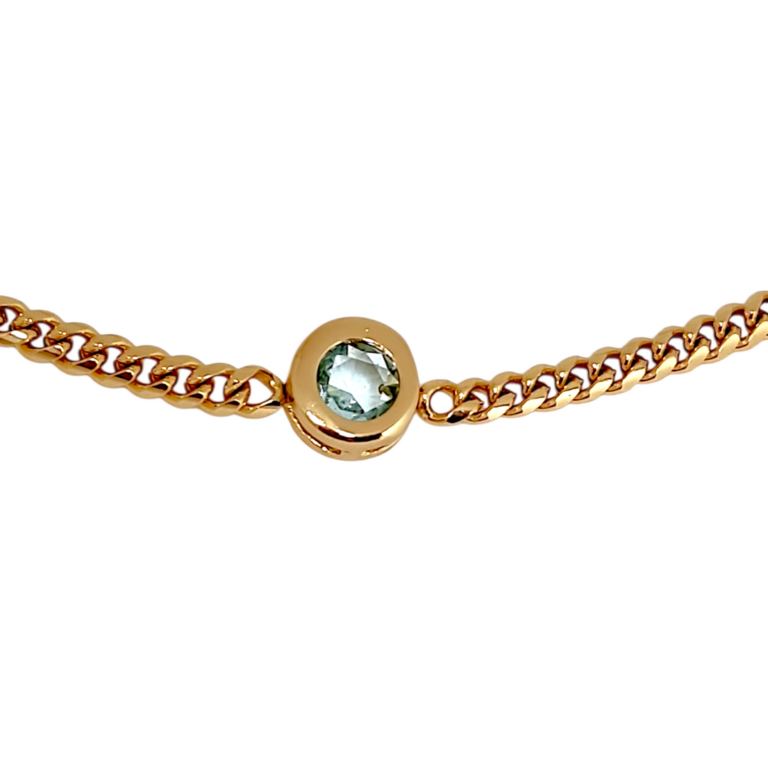 Collar Paulina Aguamarina Oro