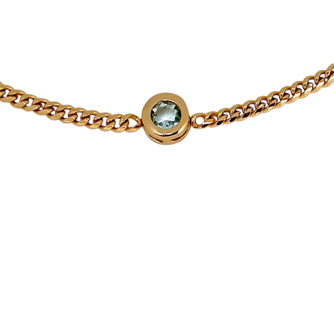 Collar Paulina Aguamarina Oro