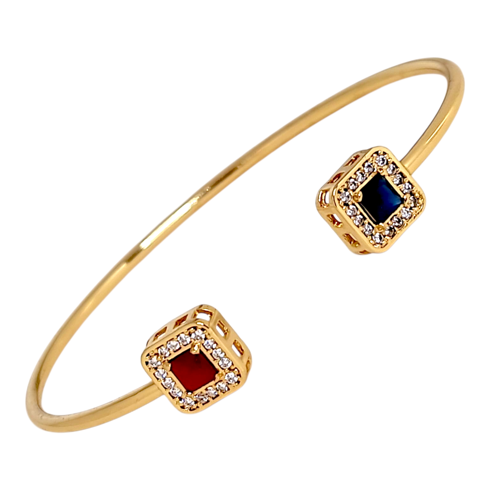 Esclava Julia rubí záfiro oro - pulsera piedras elegante