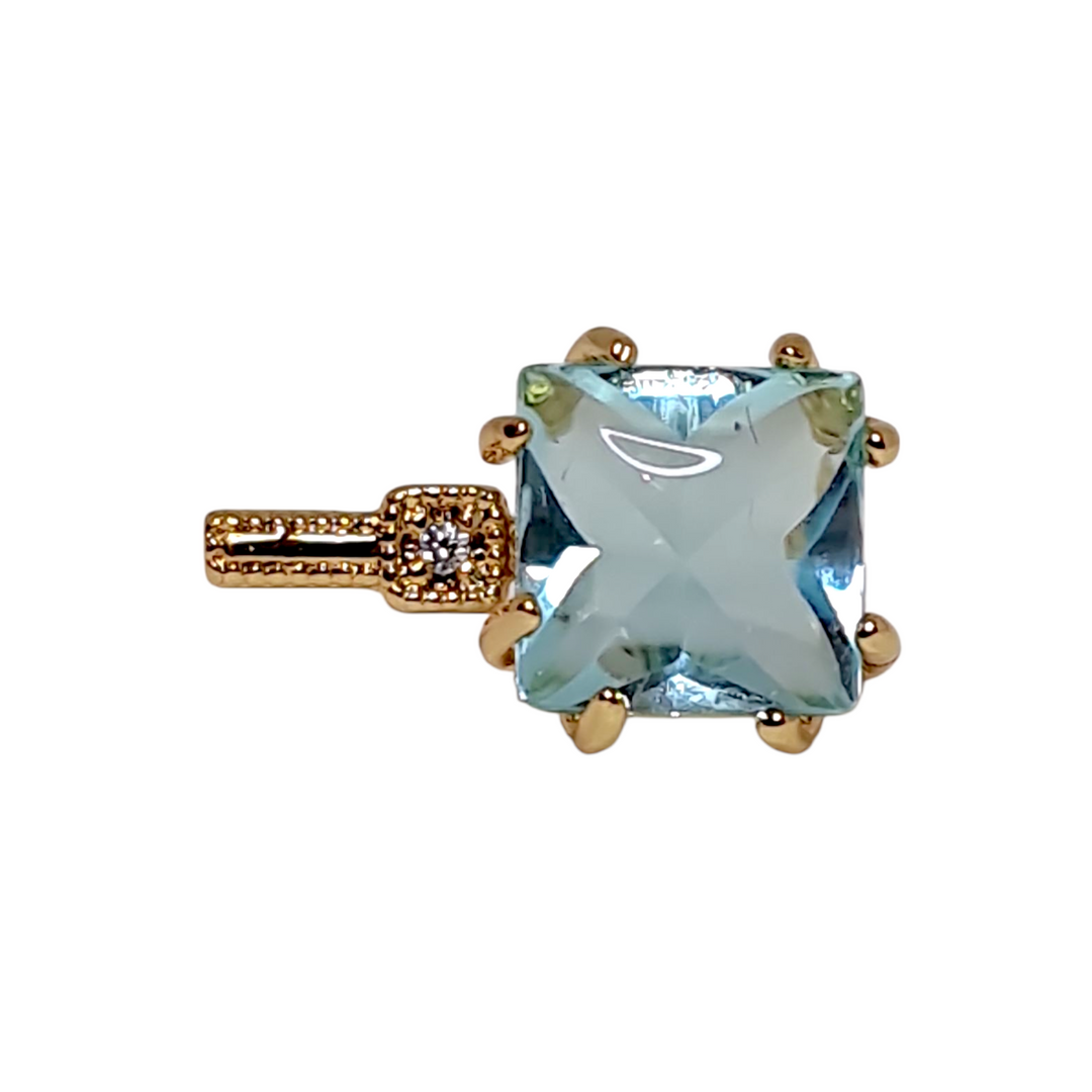 Aros Paula Aguamarina Oro