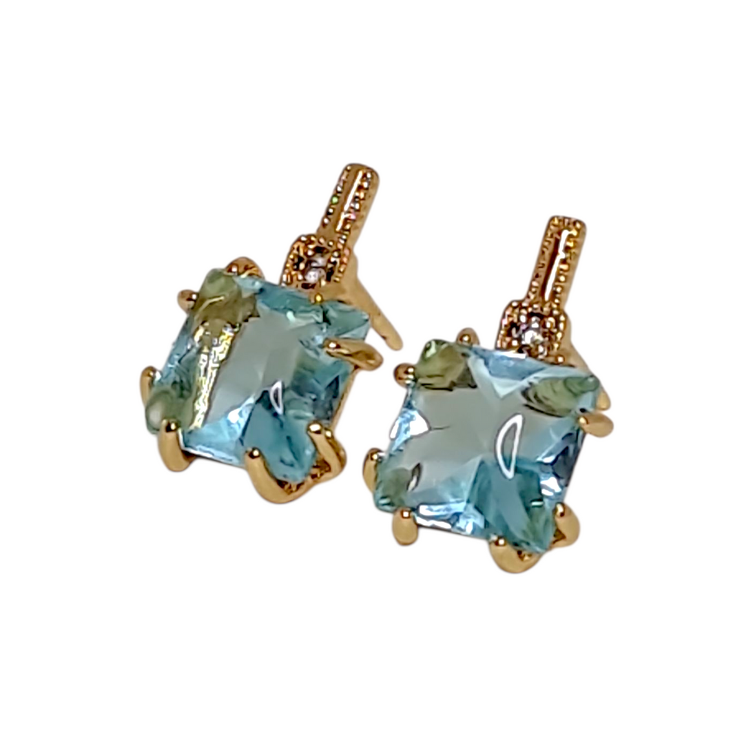 Aros Paula Aguamarina Oro