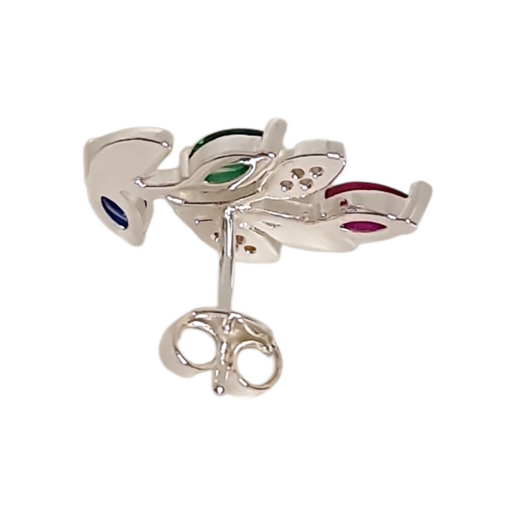  "Aros Hojas Gracia Plata 925 - Detalle del diseño de hojas"