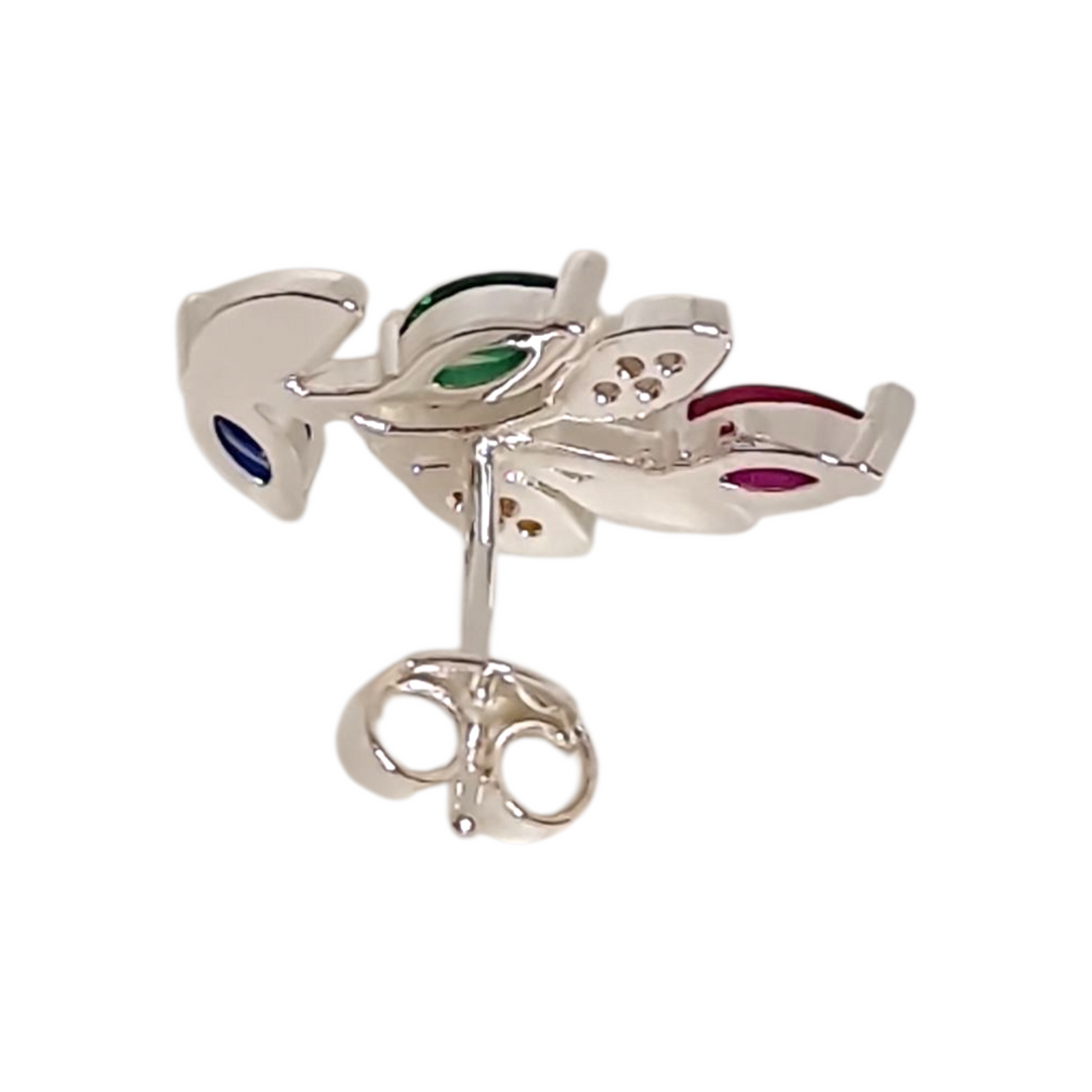  "Aros Hojas Gracia Plata 925 - Detalle del diseño de hojas"