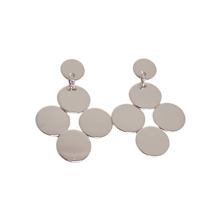 "Aros Blanca Plata 925 - Vista frontal del diseño"