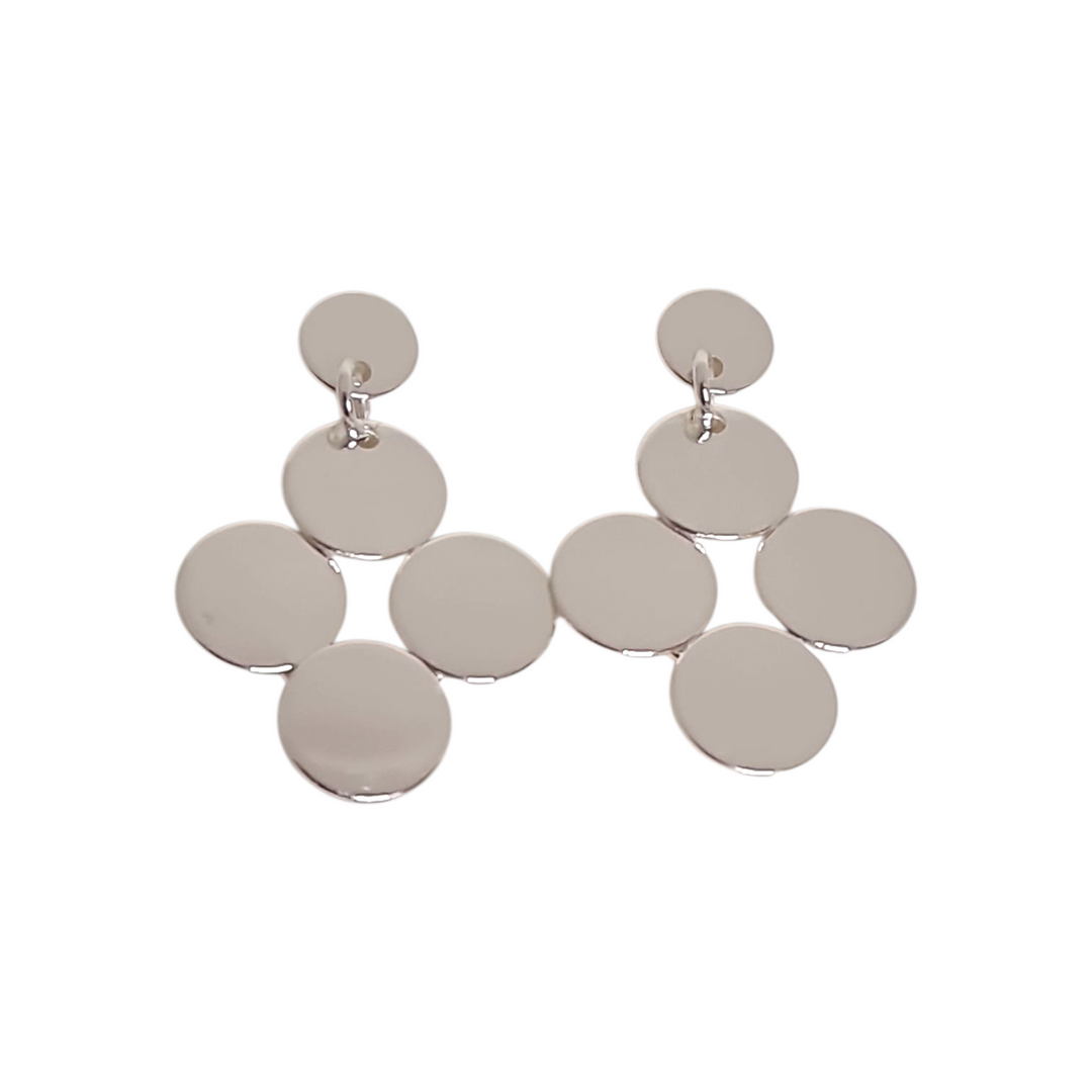 "Aros Blanca Plata 925 - Vista frontal del diseño"