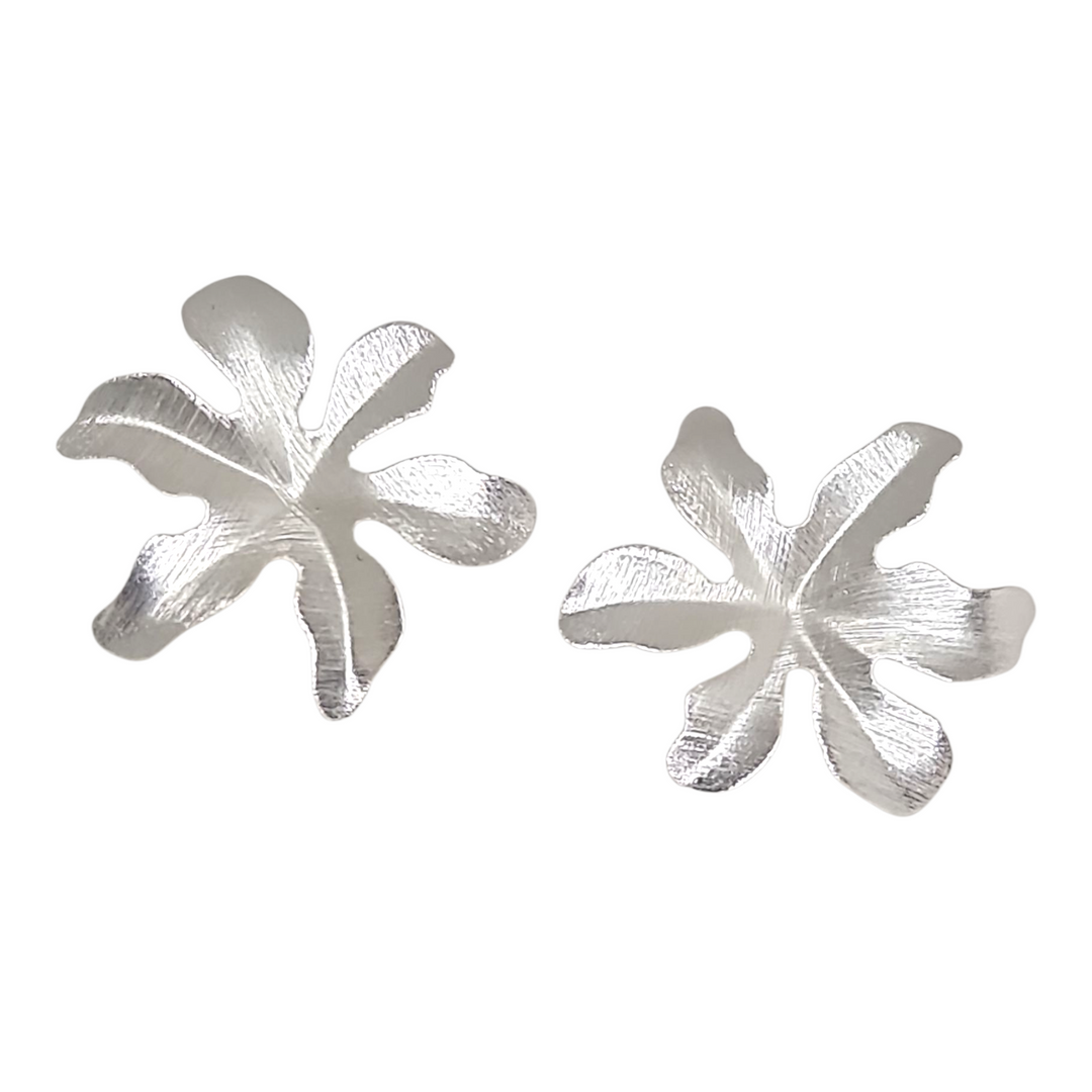  "Aros Flor Constanza Plata 925 con circones - Vista frontal"