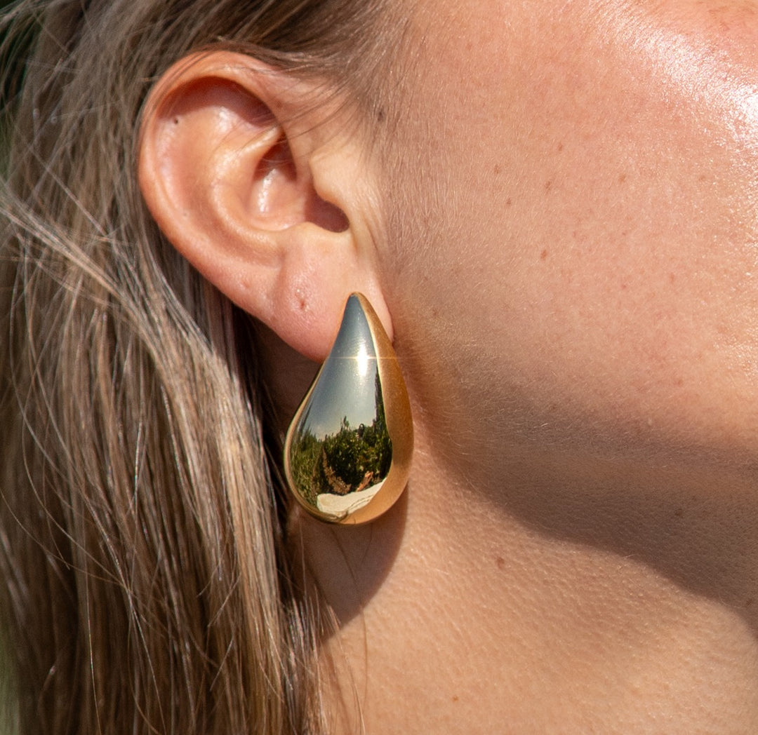 Aros Gota Grande Oro