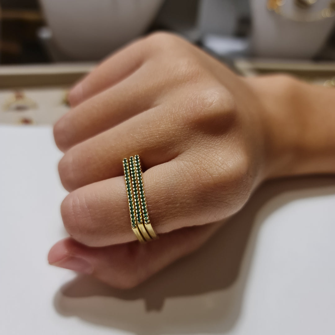 Anillo Carolina Esmeralda Oro