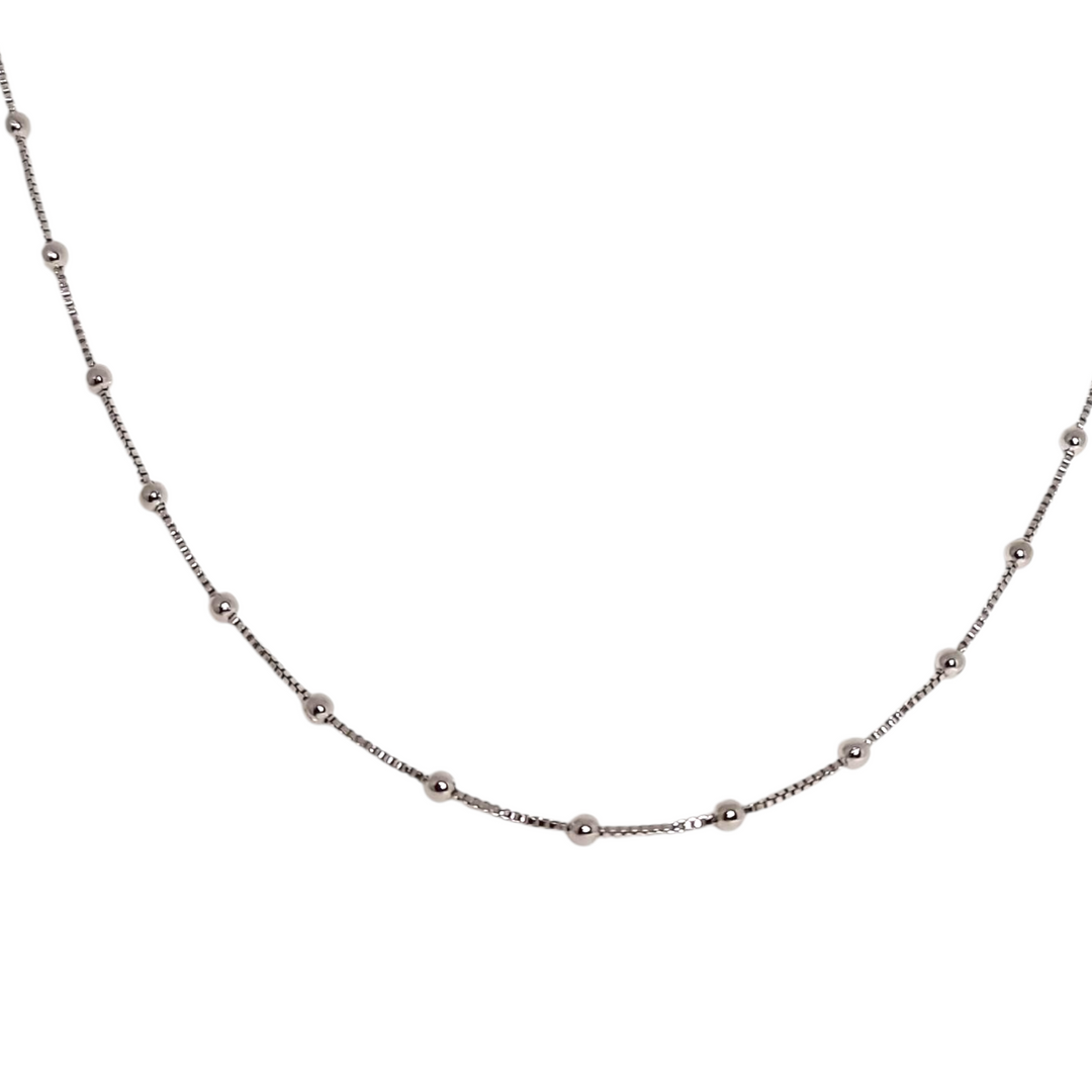 Collar Pelotitas Platino