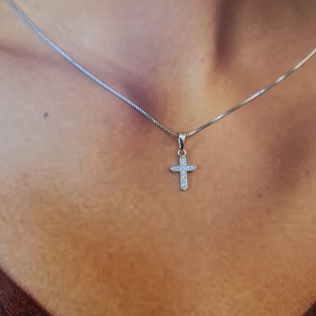 Collar Cruz Circones Ale Platino
