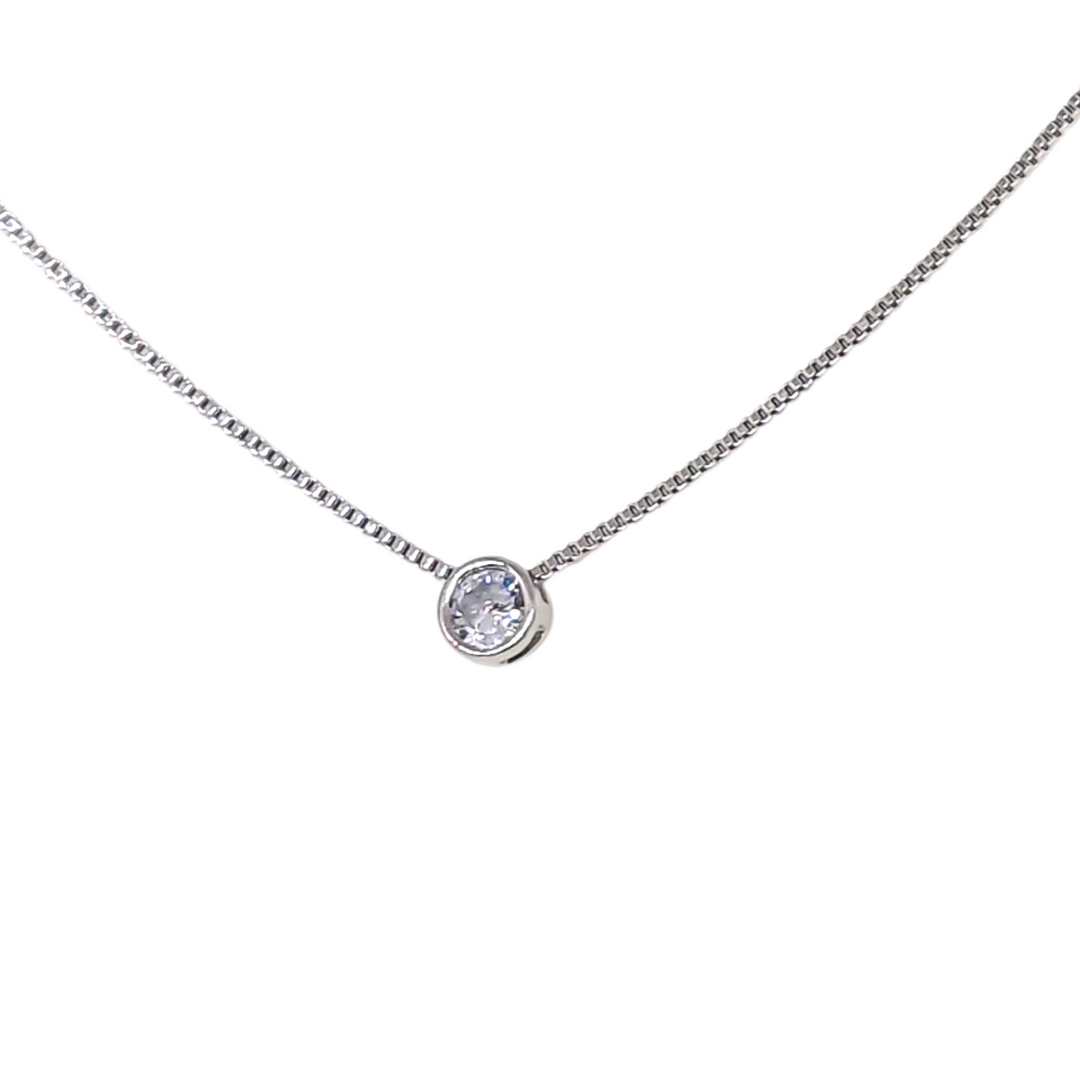 Collar Punto De Luz Platino