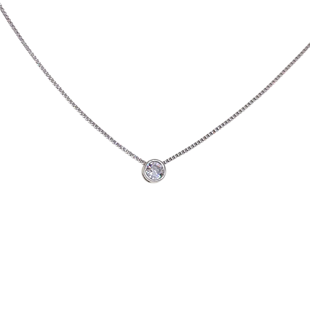 Collar Punto De Luz Platino