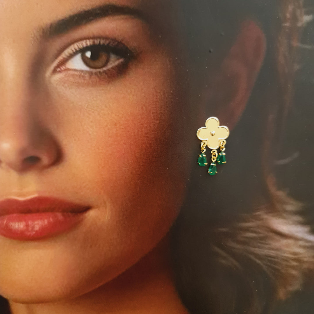 Aros Mariana Esmeralda Oro