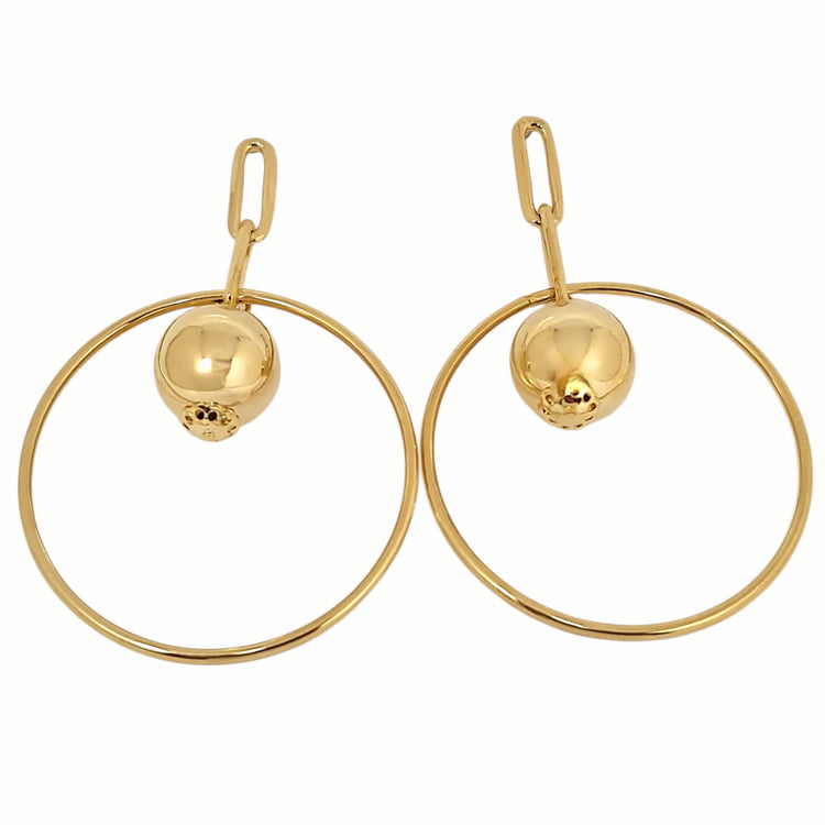 Aros Emilia oro 18k - aros largos 6.2cm hipoalergénicos MJV
