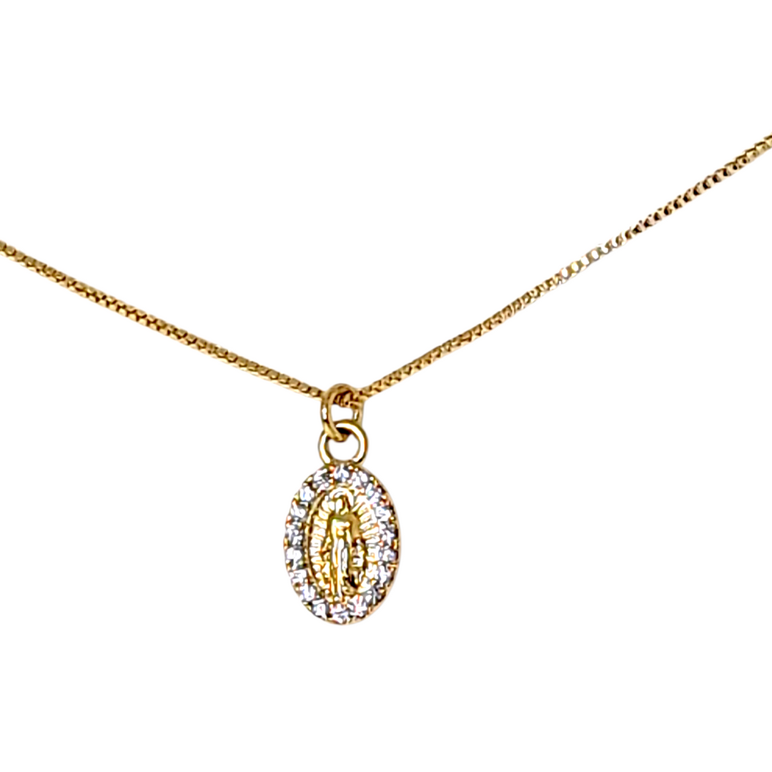 Collar Virgen De Los Rayos S Con Circones Oro