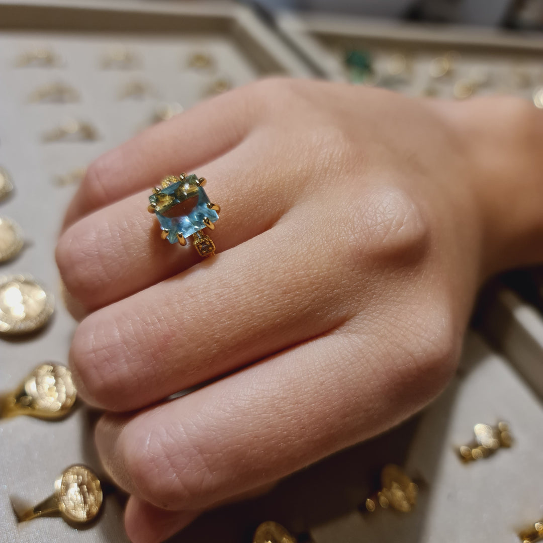 Anillo Paula Aguamarina Oro