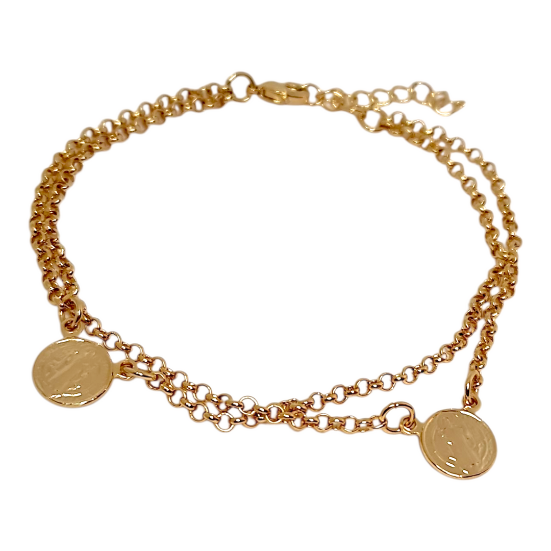 Pulsera San Benito Doble Oro