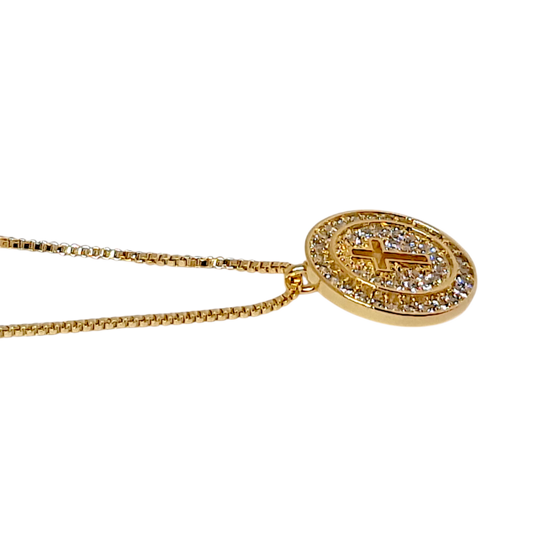 Collar Cruz Calada Circones Oro