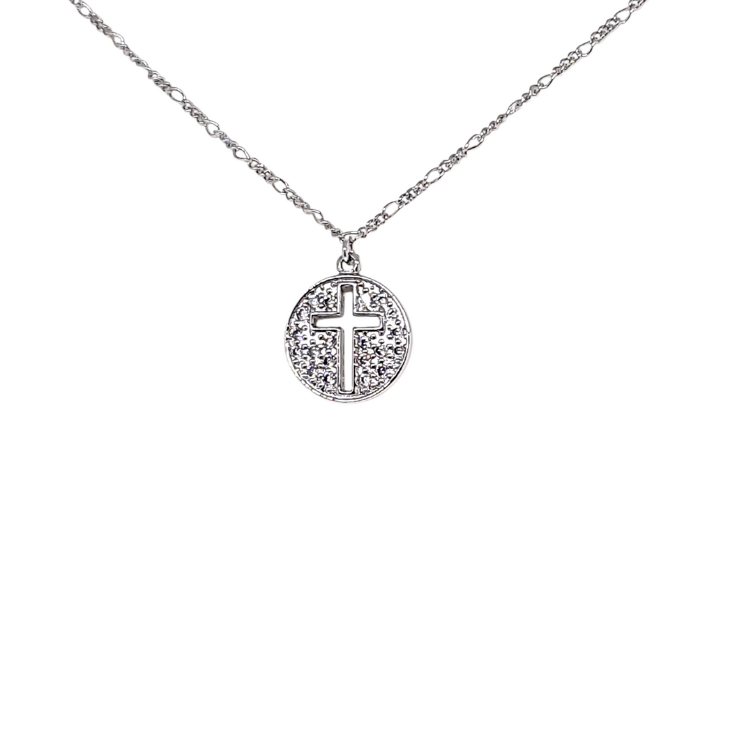 Collar Cruz Calada Circones Platino