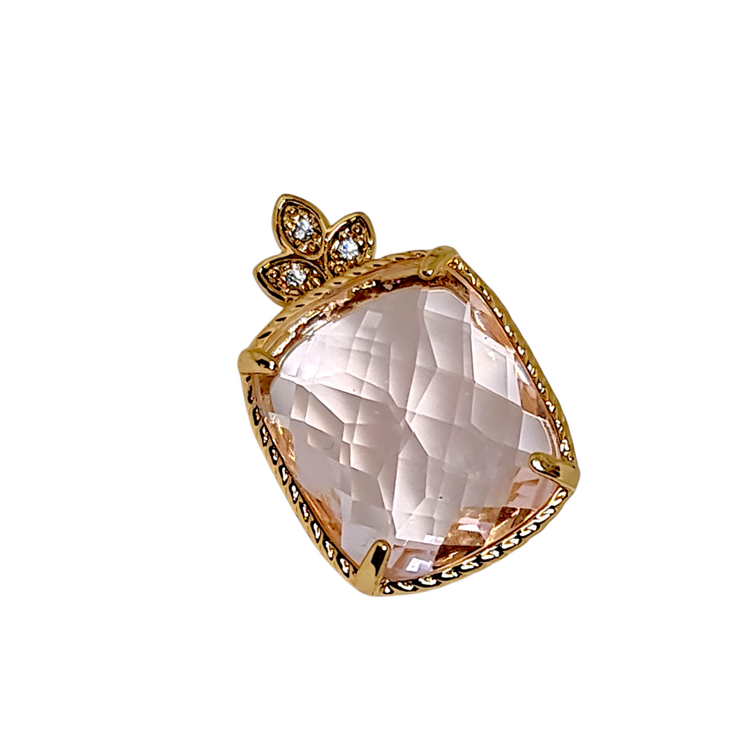 Aros Magdalena Cuarzo Rosado Oro