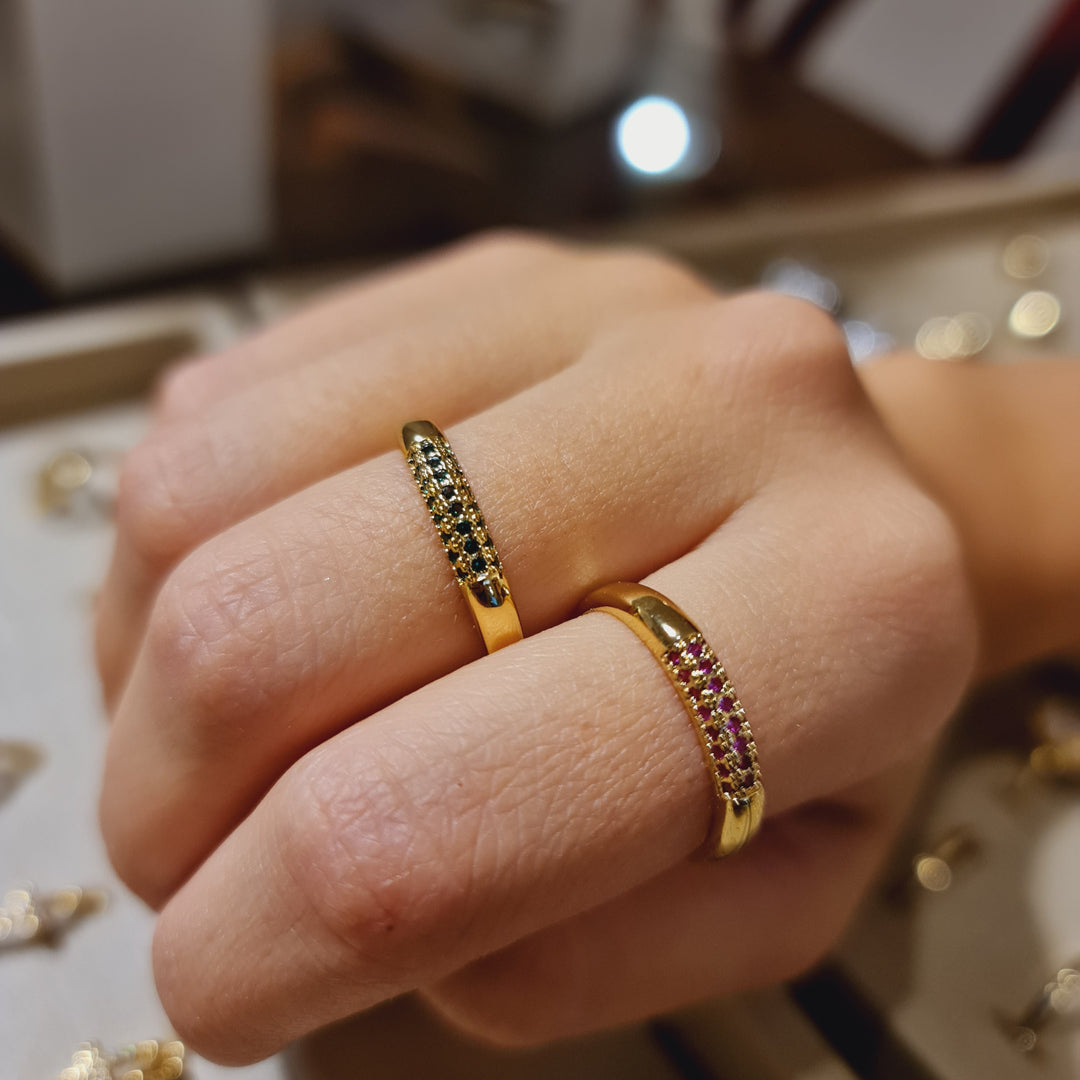 Anillo Francia Esmeralda Oro