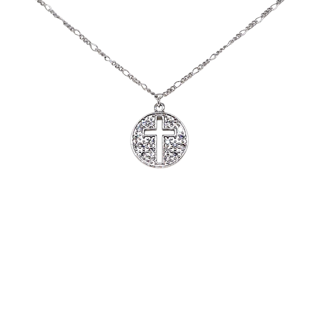 Collar Cruz Calada Circones Platino