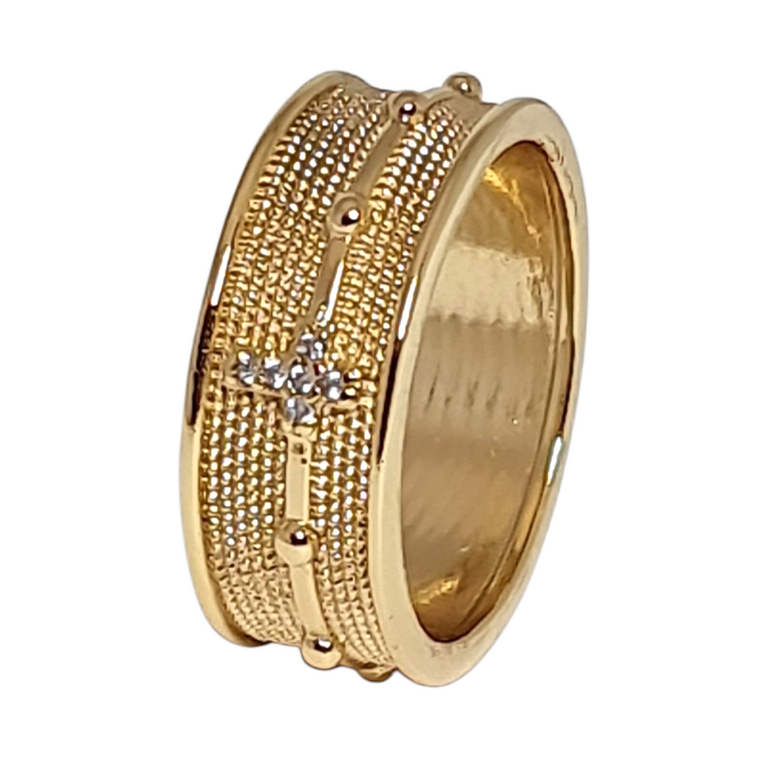 Anillo Denario Circón Oro