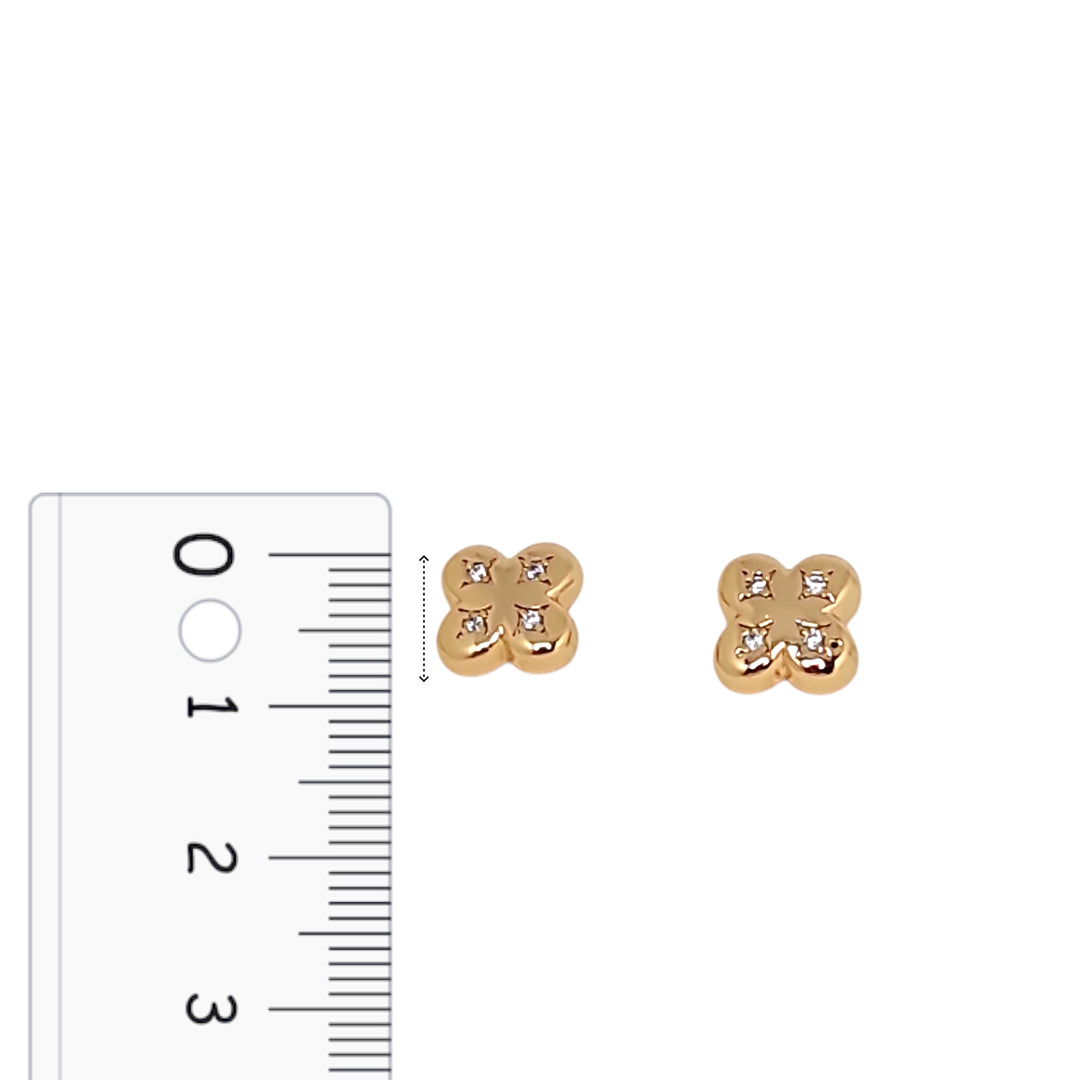 Aros Trébol Circones Oro